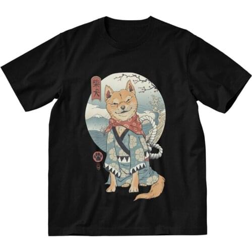 Retro Classic Shiba Inu Dog Tshirt Men Unique Tee Tops Cotton T Shirt Short Sleeve Japanese Pet Animal T-shirt Gift Idea Clothes