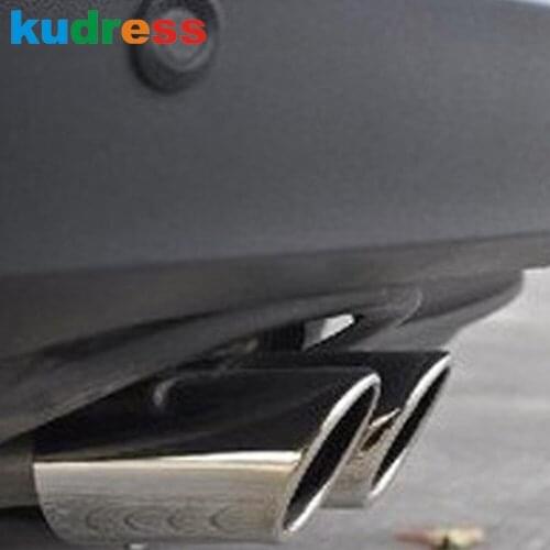 For Volkswagen VW Tiguan 2009 2010 2011 2012 2013 2014 Stainless Steel Car Rear Tail Exhaust Muffler Tip Pipe Noise Dropped Trim