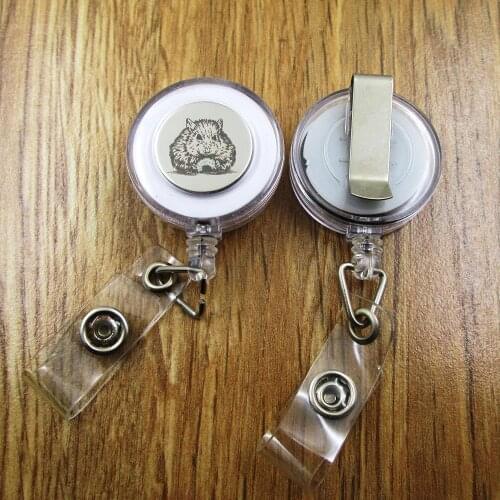 Hamster ID Badge Reel gift for him/her friend family retractable recoil id badge holder work fun