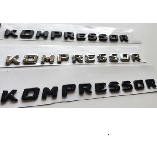 Chrome / Matte Black / Gloss Black KOMPRESSOR Letters Trunk Fender Badge Emblem Emblems Decal Sticker for Mercedes Benz AMG