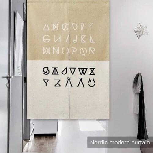 Animal Deer Geometric Letters Cartoon Linen Door Curtain Bedroom Home Decor Tapestry Kitchen Curtain