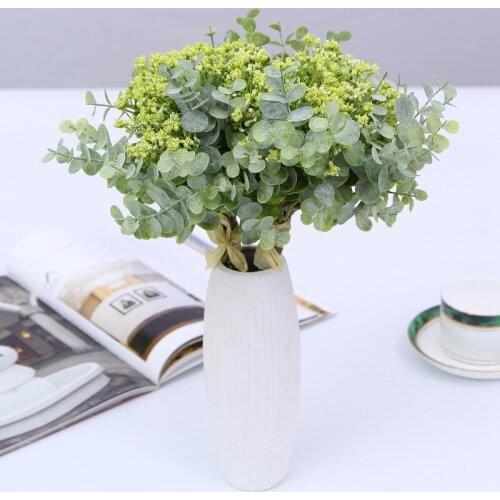 Artificial Flowers Eucalyptus Fake Babys Breath Gypsophila Flower Plants Wedding Flower Bouquet Arrangement Home Decor Flower