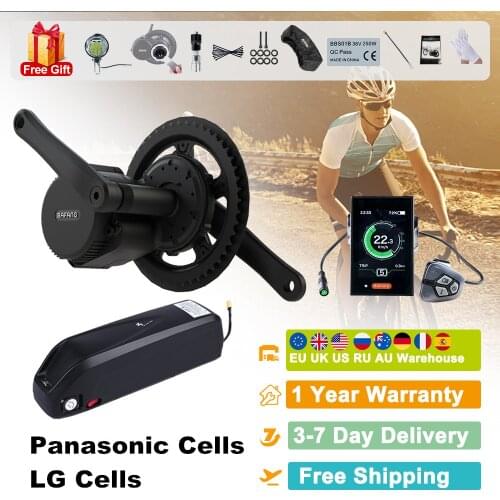 Brushless Side Hung Motor 36V 350W Bafang 8Fun BBS BBS01 BBS01B Mid Drive Motor Kit Electric Bicycle Conversion Kit with Display