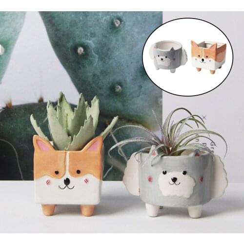 Creative Cartoon Succulent Flower Pot Creative Animal Fairy Gardening Plants Potted Miniature Model Home Decoration
