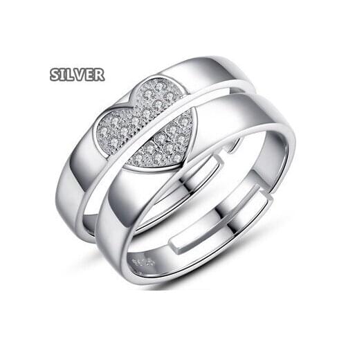 Copper silver-plated couple ring Korean version of the live creative ring men and women a pair of open silver ring