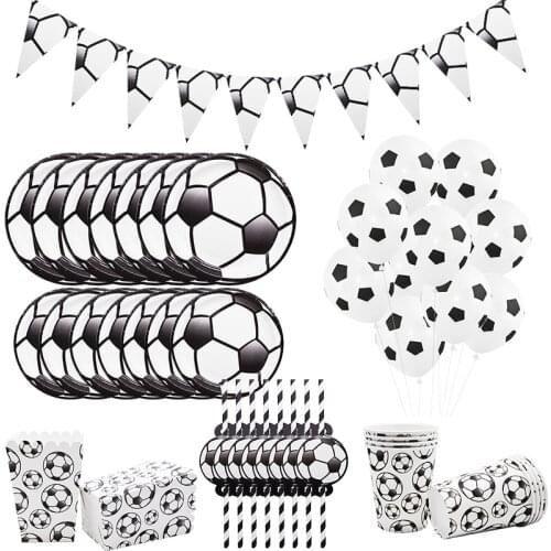 Football Theme Birthday Party Tableware Sets Plates Napkin Cups Straw Kids Favor Boys Birthday Party Decorations