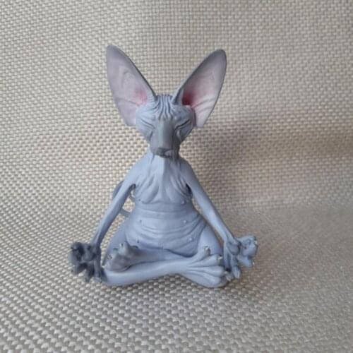 Desk Fashion Funny Cat Meditating Statue Garden Outdoor Sculpture Decoration Animal Art Statue Ornament Gifts