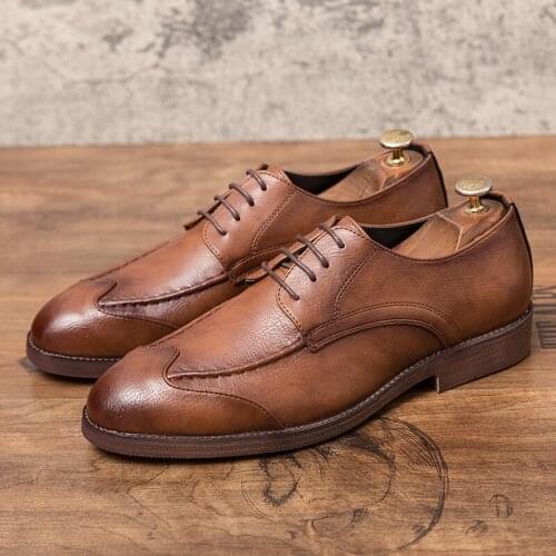 Yomior New Classic Designer High Quality Men Casual Shoes Formal Dress Loafers Soft Leather Lace-Up Business Wedding Oxfords