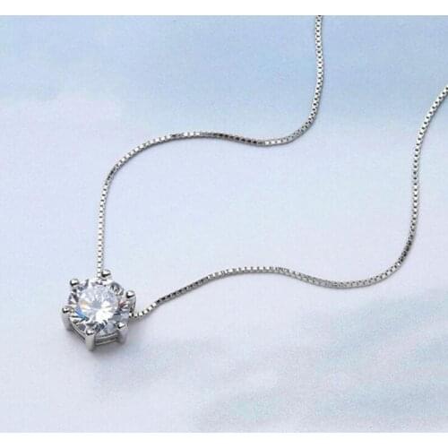 XIYANIKE 925 Sterling Silver Necklace Six Claw AAA CZ Mosaic Zircon Choker Necklace For Women collier Valentine Day Gift VNS8004