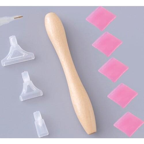 New Diamond Painting Tools Handmade Wood Point Drills Pen With Clay for 5D Painting with Diamonds Accessories