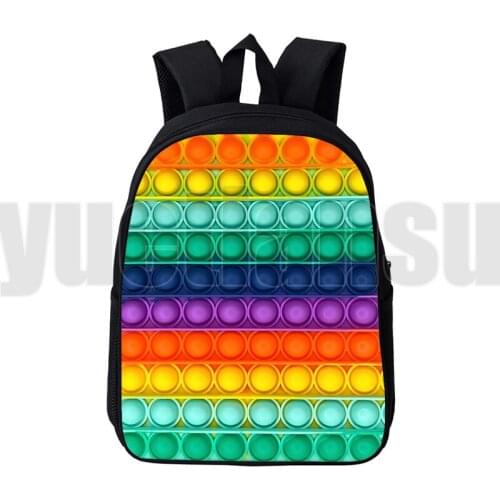 12/16 Inch Back Pack 3D Anime Push Pop Fidget Backpacks for School Teenagers Girls Family Game POP It Bags Mini Backpack Women