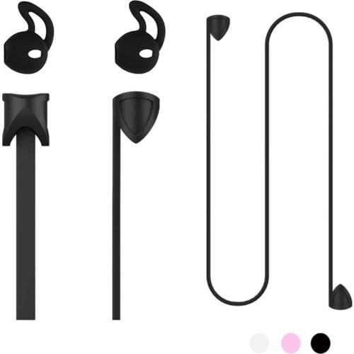 Silicone Earphone Strap for Apple Airpods Anti Lost Strap Loop String Rope + Eartips Hooks for AirPods 2 Earphone Accessories