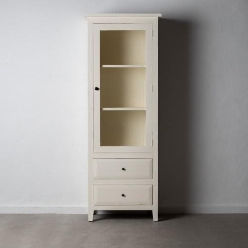 Broken white display case MINDI SALON Wood 70X40X190 CM