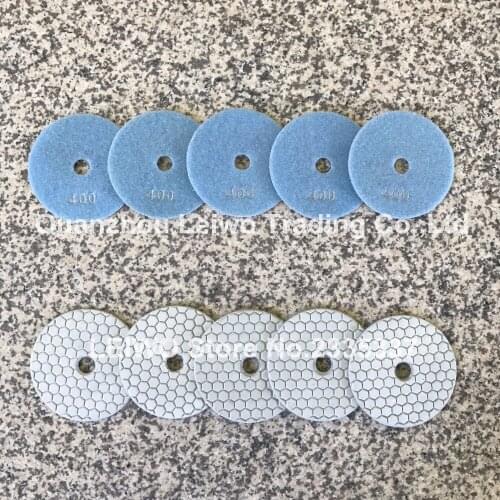 Dry Polishing Pad 4 inch Honeycomb Circle Polishing Wheel Polish for Granite Grit 400 Renovator Abrasive Stone 10 Pcs/lot
