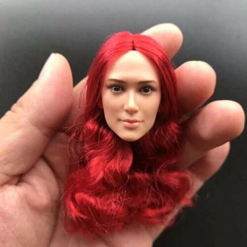 Tbleague 1/6 Scale Red Wave Hair Beauty Head Sculpt for 12in Action Figure Collection Toy Collection