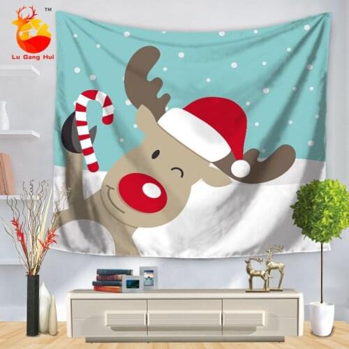 Creative Personality Wish Tapestry Santa Claus Milu Deer Tapestry Wall Hanging Background Decorated Beach Towel