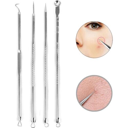 4pcs Blackhead Blemish Removers Acne Pimple Belmish Extractor Vacuum ExtrusionAcne Stick Against Black Dots Tools For Face Clean