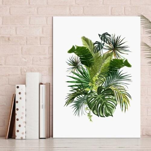 Vintage Tropical Plants Leaves Poster Canvas Art Print , Botanical Classic Canvas Art Painting Wall Picture Home Decoration