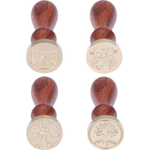 Antique Cat Plant Sealing Wax Stamp Ancient Post Decorative Seal Stamp Gift