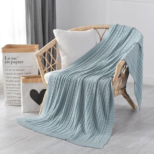 Nordic knitted blankets Twisted cotton wool blankets sofa blankets office leisure blankets bed towel blankets