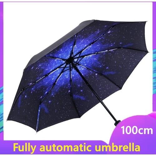 Fully automatic folding umbrella for men with uv protection and sun protection umbrella for women
