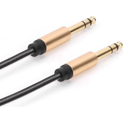 1/4 inch 6.35mm to 6.35mm Male to Male Audio Cable High-Quality Nylon Knitted Quilt Tensile for Guitar Mixer Amplifier