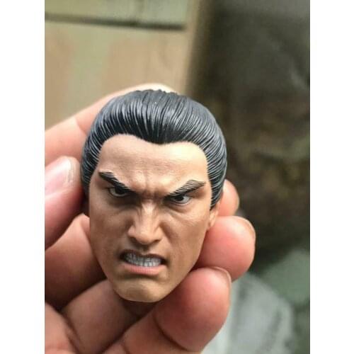 1/6 Male Head Sculpt Ancient General Head Carved Zhao Yun Head With Hard Hair Model For 12'' Solider Doll Man Action Figure Toys