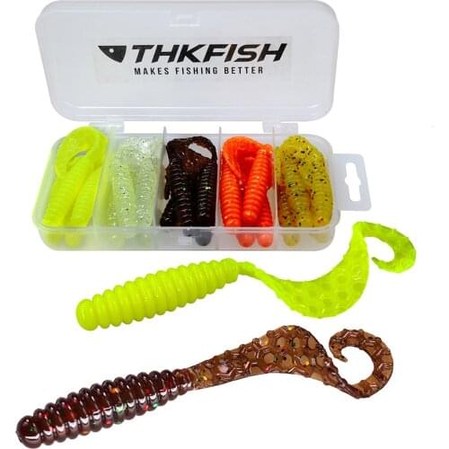 1 Box Fishing Soft Lures 55mm 65mm 75mm Grub Artificial Soft Swimbait Silicone Lure For Carp Fishing
