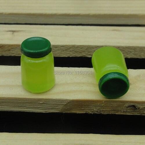 1pcs/lot Resin hote sell green color jar bottle cup 13mm kawaii cabochons DIY christmas decorations A036-8