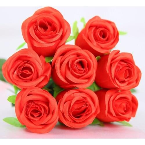 10pcs Silk Red Real Touch Rose Artificial Gorgeous Flower Wedding Fake Flowers for Home Party Decor Valentines Day Gift Flower