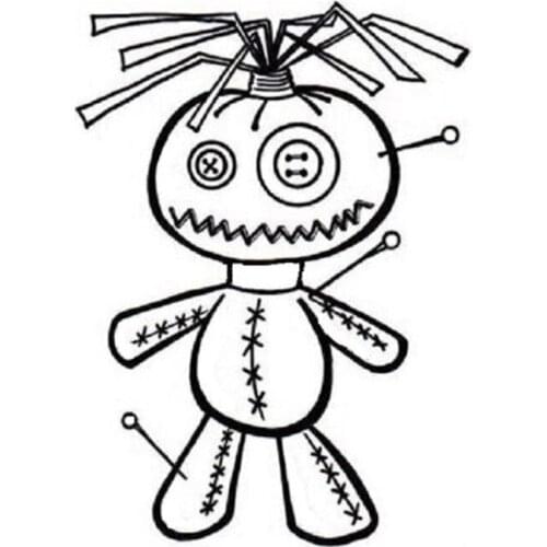 11*15.2CM Cute Voodoo Doll Car Stickers Vinyl Decals Cartoon Car Styling C7-1103