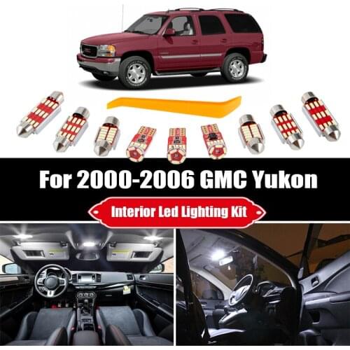 11 Bulbs White Interior LED Car Glove Box Light Kit For 2000 2001 2002 2003 2004 2005 2006 GMC Yukon Map Dome License Lamp