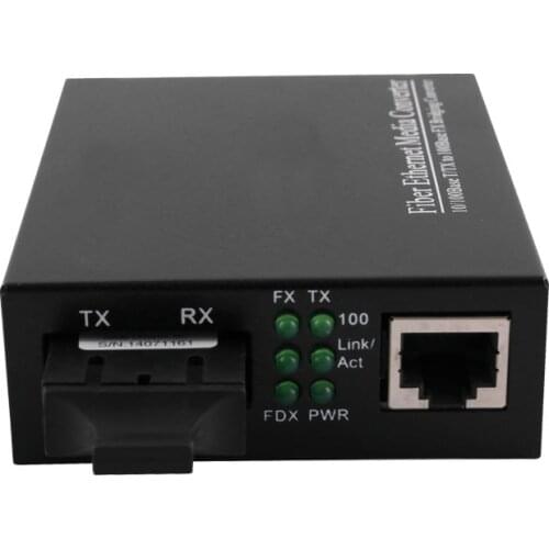 2KM 100M Multimode Dual Fiber 1310nm SC/UPC Fiber Optic Media Converter 1Pair