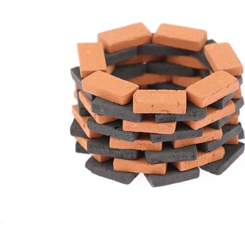 Mini 50pcs 1:35 Brick Model DIY House Miniature Dollhouse Accessory Simulation Bricks Toys for Kids Boys Girls Play House Game
