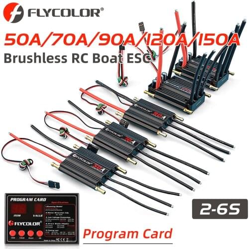 Flycolor 50A/70A/90A/120A/150A Speed Controller Brushless ESC Support 2-6S BEC 5.5V/5A for Model Ship RC Boat