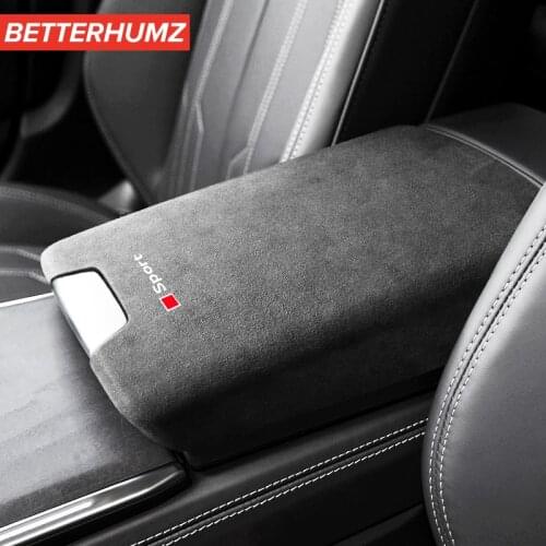 Betterhumz Alcantara Interior Trim Decals For Audi A6 A7 2019-2021 Car Center Console Armrest Box Panel Cover Sticker Mouldings