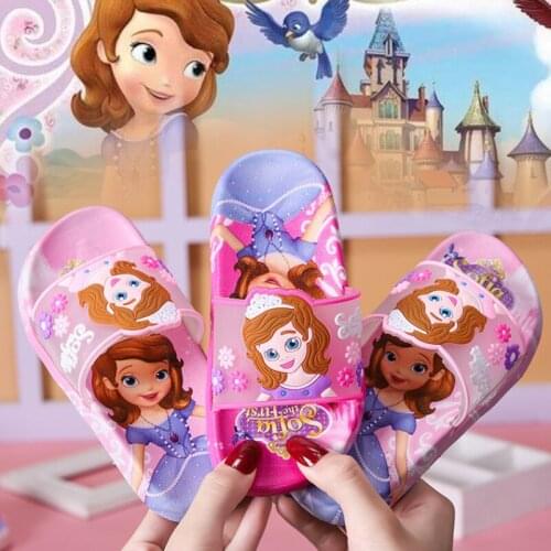 Childrens Slippers Girl Xia Xiao Princess Antiskid Lovely Girl Baby Indoor Soft Sole Boys and Girls Sophia Cool Slippers