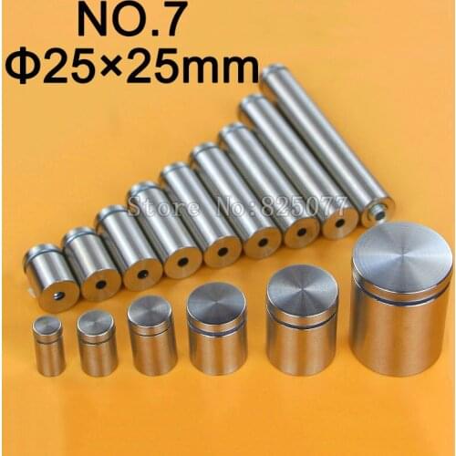 DHL 2500PCS Diameter 25x25mm Stainless Steel Standoff Pin Nails Hollow Screw Acrylic Billboard Advertisement Fixing Screw JF1208
