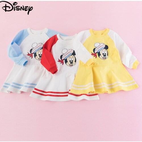 Disney Spring and Autumn Long Sleeve Dress Skin Friendly Breathable Baby Dress Pure Cotton Dress Kids Clothes Lovely Girls Dress