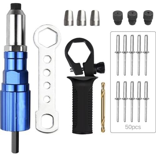 Electric Rivet Tool 2.4-4.8mm Rivet Nut Tool Bit Adapter Cordless Riveting Tool Conversion Connector Insert Nut Pull Rivet Tool