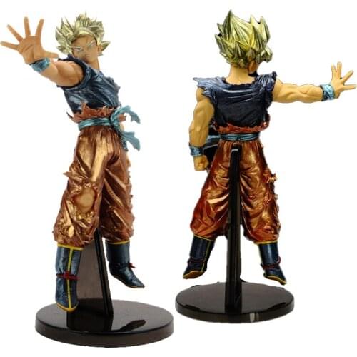 Original Dragon Ball Z Anime Figure Son Goku Metal Color Dragon Ball Super Saiyan Anime Action Figures Toys for Children