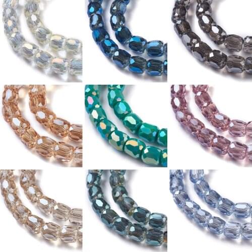 50Pcs 10mm Plating Faceted Glass Beads Loose Spacer Rondelle AB Color Crystal Bead For Necklace Bracelet DIY Jewelry Making