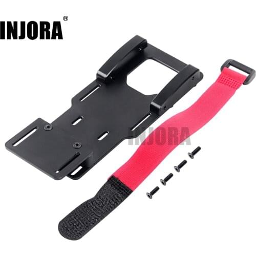 INJORA RC Car Metal Low Gravity Center Battery Mounting Plate with Tie for 1/10 RC Crawler Car Axial SCX10 II 90046 90047