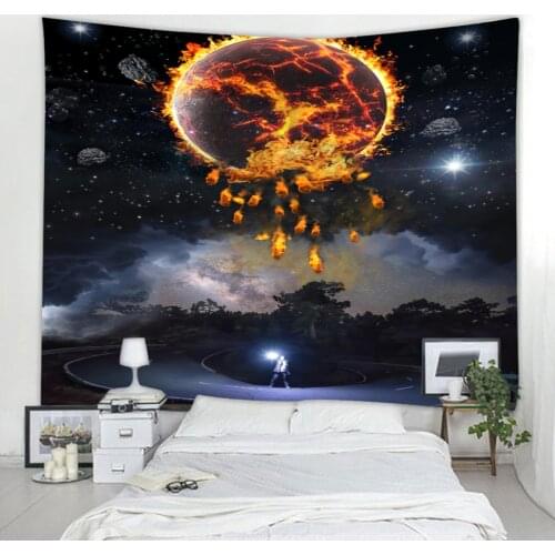 Beautiful Sci-Fi Planet Tapestry Nordic Bohemian Hippie Wall Landscape Decoration Tapestry Mandala Tapestry Lying