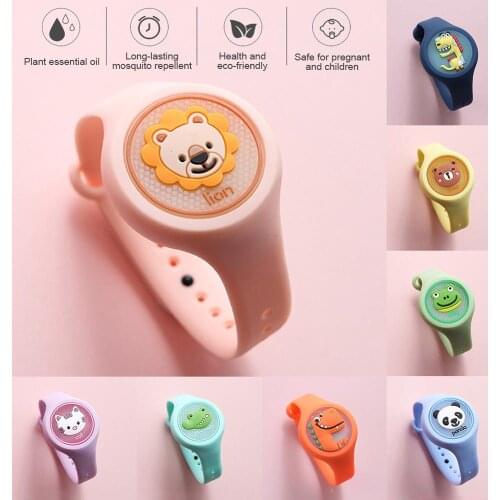 Lightweight Mosquito Repellent Watch for Kids Wearable Mosquito Repeller Bracelet Cartoon Cute Animal Flashing Anti-mosquito CSV