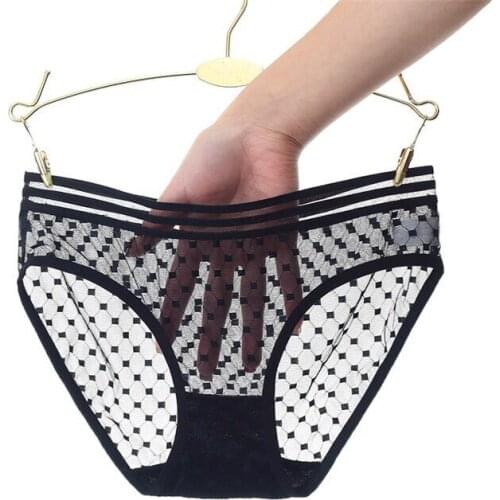 MEIZICHARMS Transparent Intimates Hollow Dot Panties Underwear Fashion Briefs Plus Size Panty Woman Sexy
