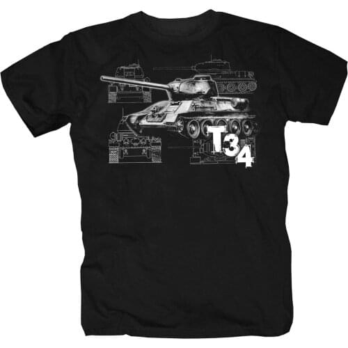 Soviet Army Weapon Equipment T34 Tank T-Shirt Cotton O-Neck Short Sleeve Mens T Shirt New Size S-3XL