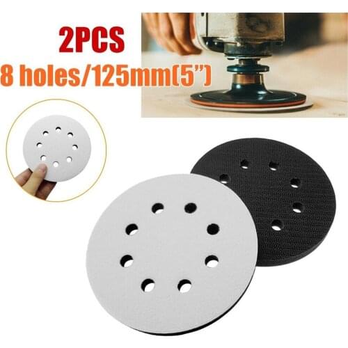 2PCS 5 Inch(125Mm) 8-Hole Soft Sponge Interface Pad For Sanding Pads Hook&Loop For Sanding Pads Automobiles Motorcycles Abrasive