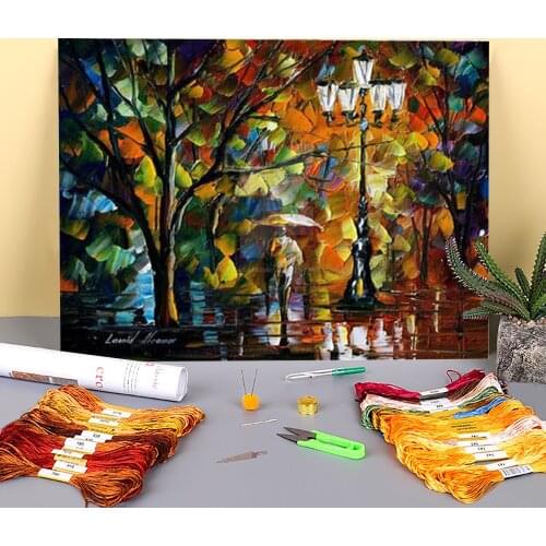 White Mood Pre-Printed 11CT Cross-Stitch Embroidery Full Kit DMC Threads Handmade Painting Needlework Handicraft Package