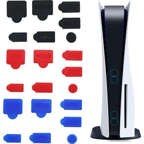 7pcs/lot Silicone Dust Plugs Set USB HDM Interface Anti-dust Cover Dustproof Plug Cover Stopper for PS5 Game Console Accessories
